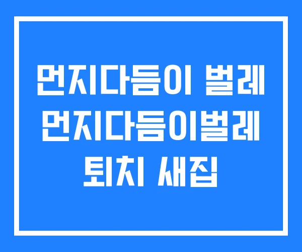 먼지다듬이 벌레 먼지다듬이벌레 퇴치 새집