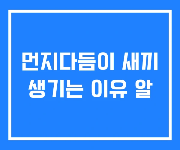먼지다듬이 새끼 생기는 이유 알