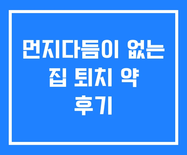먼지다듬이 없는 집 퇴치 약 후기