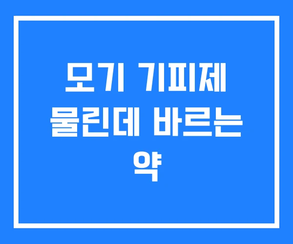 모기 기피제 물린데 바르는 약