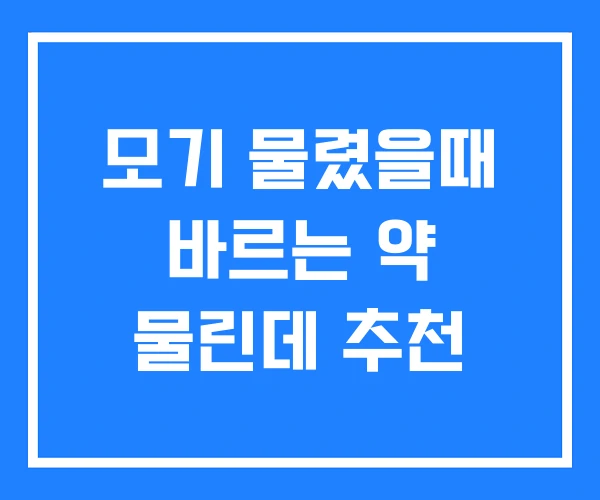 모기 물렸을때 바르는 약 물린데 추천 모기 물렸을때 바르는 약 물린데 추천