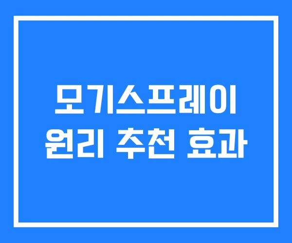 모기스프레이 원리 추천 효과 모기스프레이 원리 추천 효과