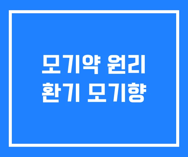 모기약 원리 환기 모기향