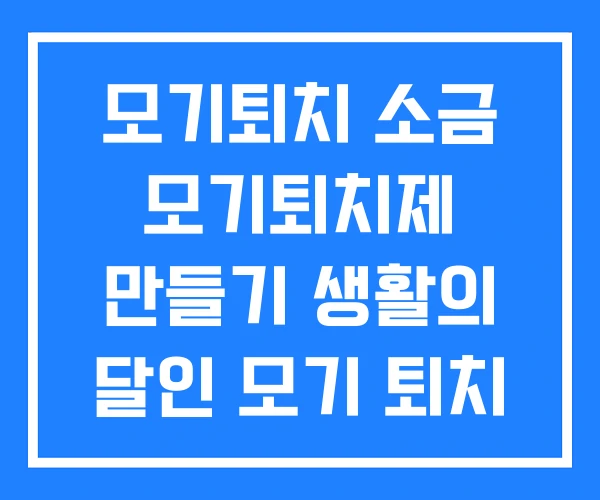 모기퇴치 소금 모기퇴치제 만들기 생활의 달인 모기 퇴치 모기퇴치 소금 모기퇴치제 만들기 생활의 달인 모기 퇴치