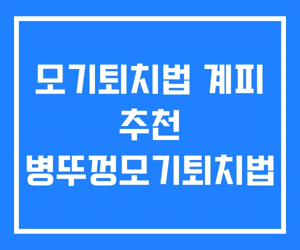 모기퇴치법 계피 추천 병뚜껑모기퇴치법