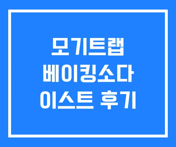 모기트랩 베이킹소다 이스트 후기