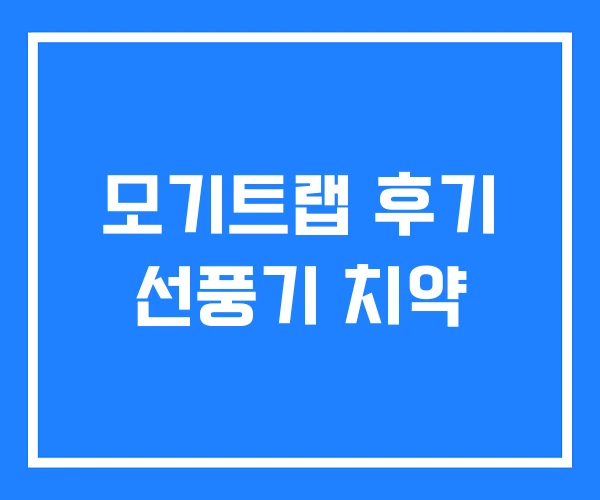 모기트랩 후기 선풍기 치약