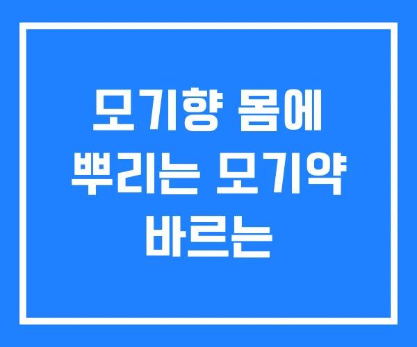 모기향 몸에 뿌리는 모기약 바르는