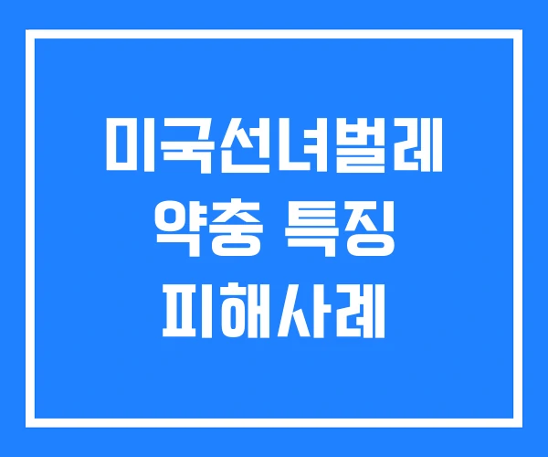 미국선녀벌레 약충 특징 피해사례