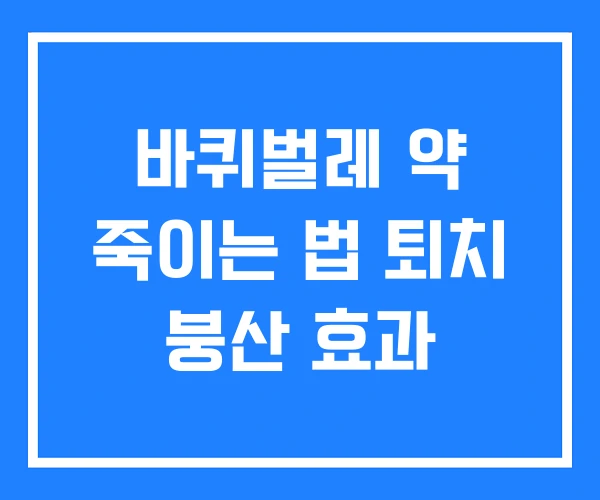바퀴벌레 약 죽이는 법 퇴치 붕산 효과