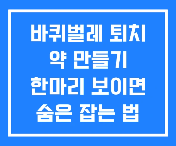 바퀴벌레 퇴치 약 만들기 한마리 보이면 숨은 잡는 법 바퀴벌레 퇴치 약 만들기 한마리 보이면 숨은 잡는 법