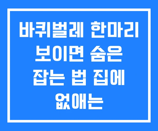 바퀴벌레 한마리 보이면 숨은 잡는 법 집에 없애는 바퀴벌레 한마리 보이면 숨은 잡는 법 집에 없애는