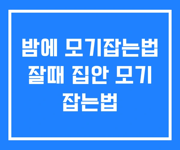밤에 모기잡는법 잘때 집안 모기 잡는법