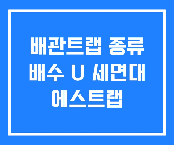 배관트랩 종류 배수 U 세면대 에스트랩