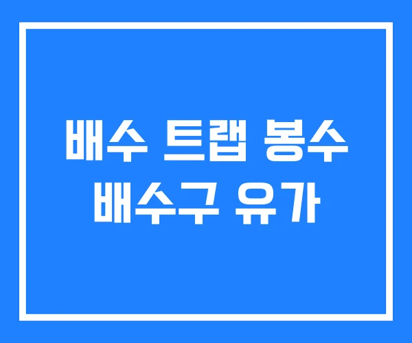배수 트랩 봉수 배수구 유가 배수 트랩 봉수 배수구 유가