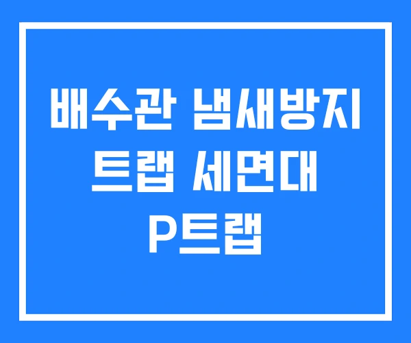 배수관 냄새방지 트랩 세면대 P트랩