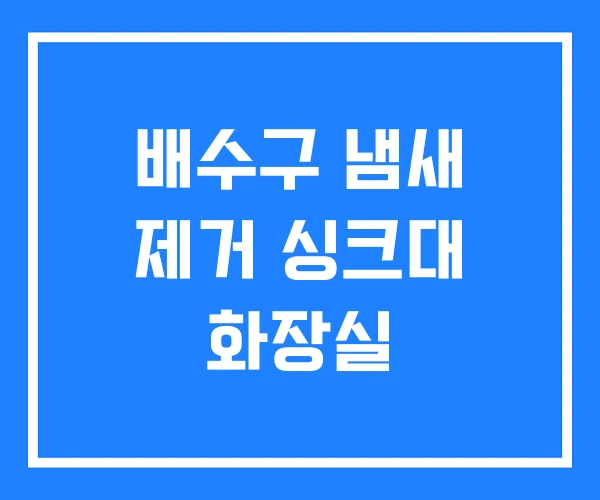 배수구 냄새 제거 싱크대 화장실 배수구 냄새 제거 싱크대 화장실