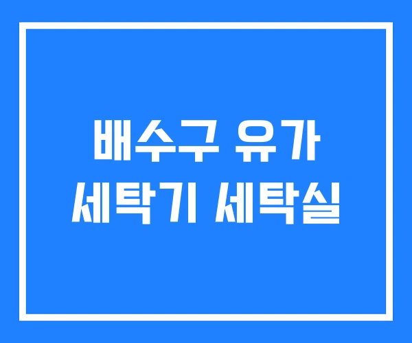 배수구 유가 세탁기 세탁실
