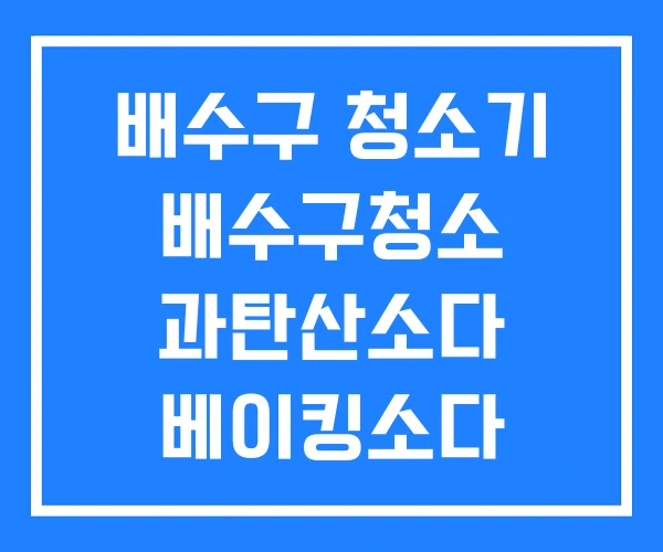 배수구 청소기 배수구청소 과탄산소다 베이킹소다