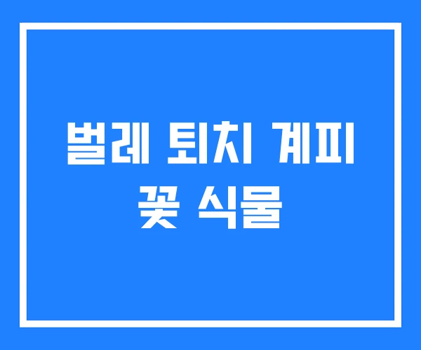 벌레 퇴치 계피 꽃 식물