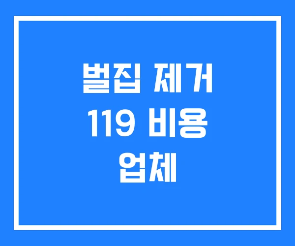 벌집 제거 119 비용 업체 벌집 제거 119 비용 업체