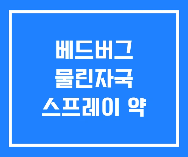 베드버그 물린자국 스프레이 약