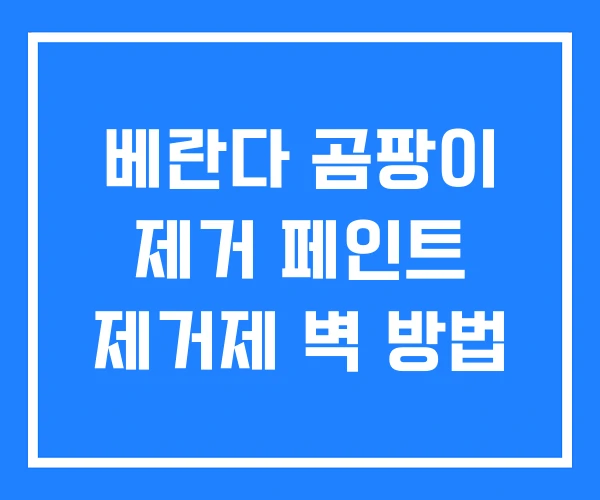 베란다 곰팡이 제거 페인트 제거제 벽 방법
