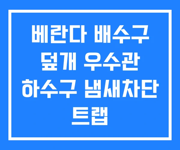 베란다 배수구 덮개 우수관 하수구 냄새차단 트랩 베란다 배수구 덮개 우수관 하수구 냄새차단 트랩