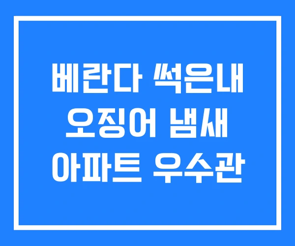 베란다 썩은내 오징어 냄새 아파트 우수관
