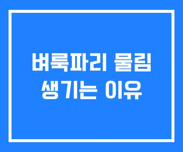 벼룩파리 물림 생기는 이유