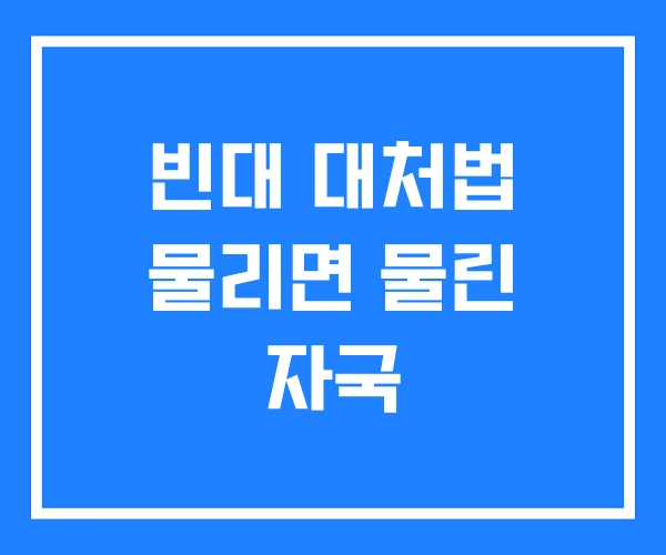 빈대 대처법 물리면 물린 자국 빈대 대처법 물리면 물린 자국