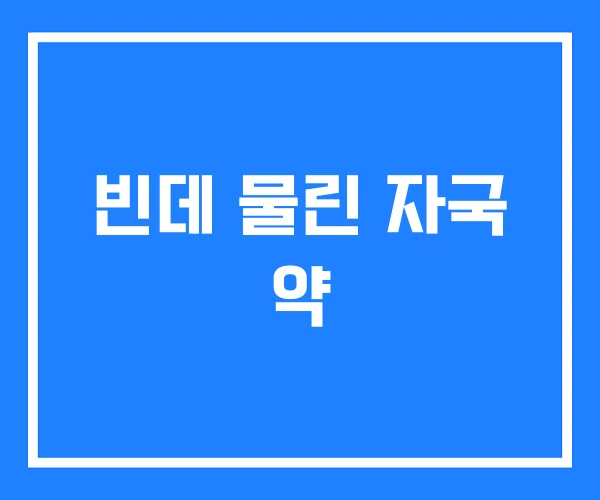 빈데 물린 자국 약 빈데 물린 자국 약