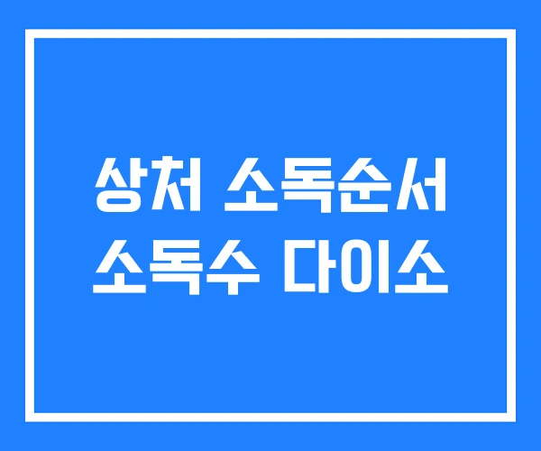 상처 소독순서 소독수 다이소