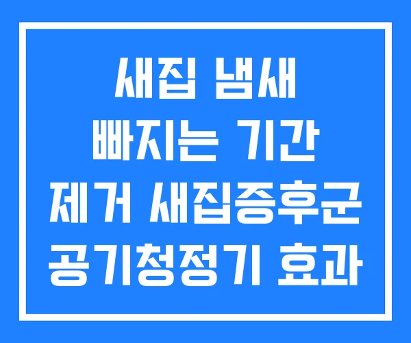 새집 냄새 빠지는 기간 제거 새집증후군 공기청정기 효과