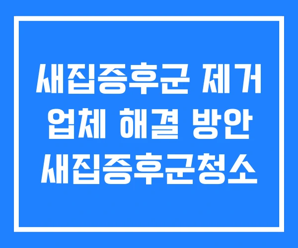 새집증후군 제거 업체 해결 방안 새집증후군청소