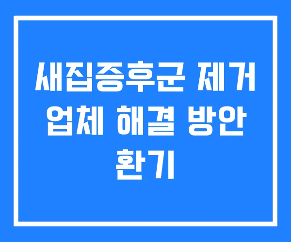 새집증후군 제거 업체 해결 방안 환기