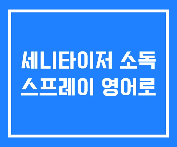 세니타이저 소독 스프레이 영어로