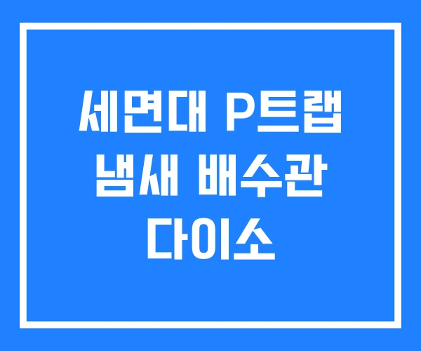 세면대 P트랩 냄새 배수관 다이소