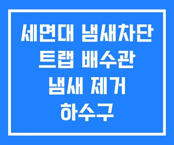 세면대 냄새차단 트랩 배수관 냄새 제거 하수구