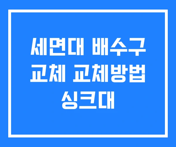 세면대 배수구 교체 교체방법 싱크대 세면대 배수구 교체 교체방법 싱크대