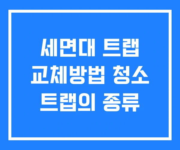세면대 트랩 교체방법 청소 트랩의 종류
