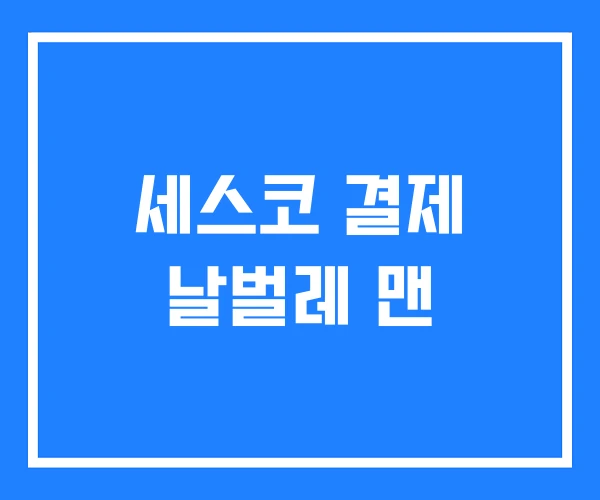 세스코 결제 날벌레 맨