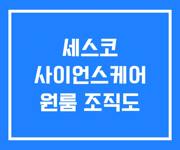세스코 사이언스케어 원룸 조직도