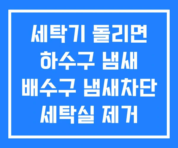 세탁기 돌리면 하수구 냄새 배수구 냄새차단 세탁실 제거