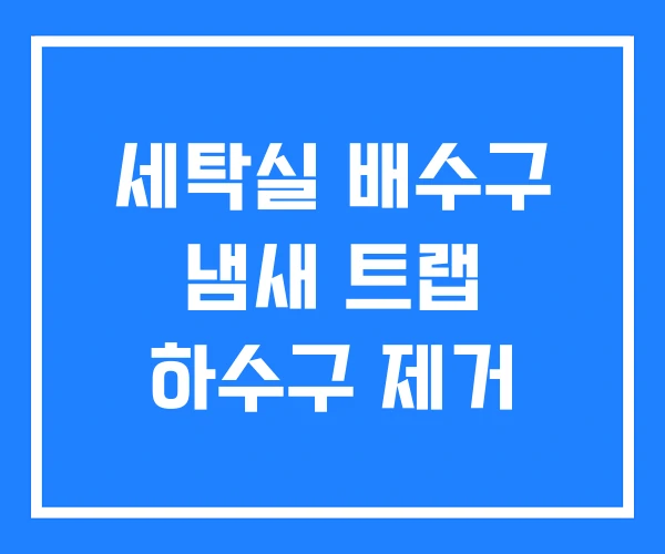 세탁실 배수구 냄새 트랩 하수구 제거