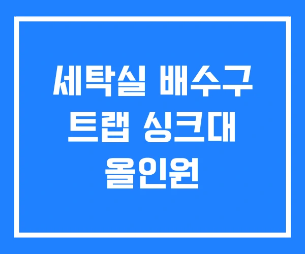 세탁실 배수구 트랩 싱크대 올인원 세탁실 배수구 트랩 싱크대 올인원