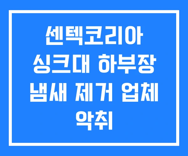 센텍코리아 싱크대 하부장 냄새 제거 업체 악취