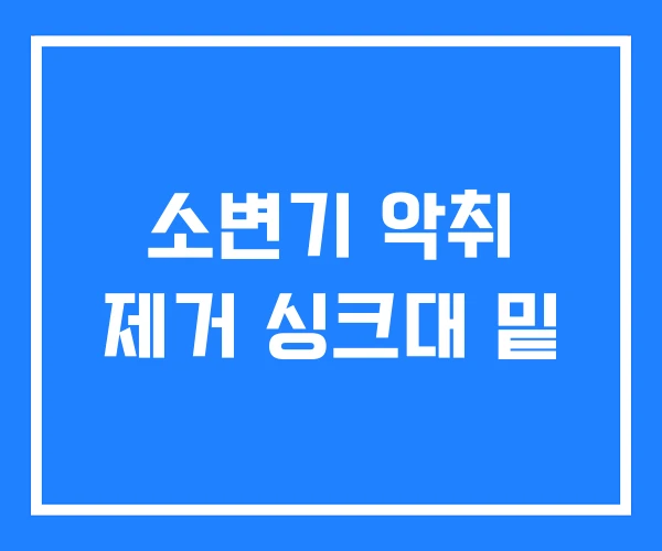 소변기 악취 제거 싱크대 밑 소변기 악취 제거 싱크대 밑