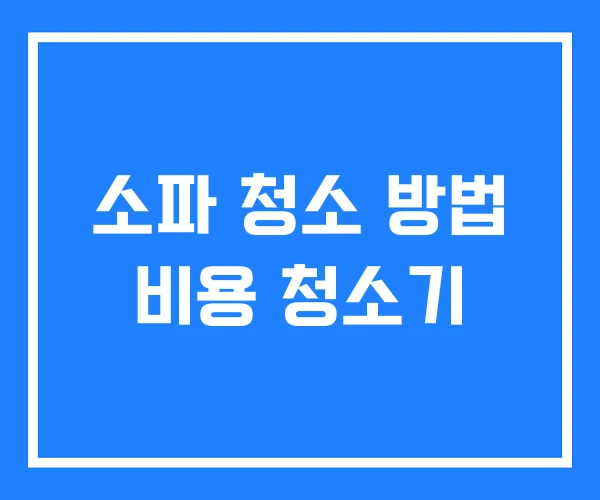 소파 청소 방법 비용 청소기 소파 청소 방법 비용 청소기