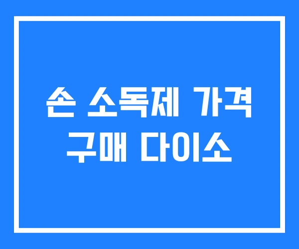 손 소독제 가격 구매 다이소